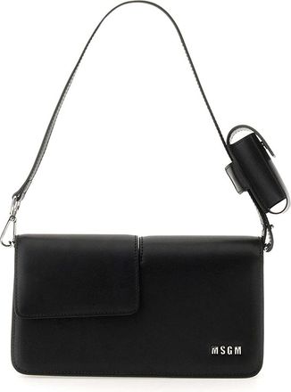 Msgm Baguette Bag With Double Flap And Logo-Donna