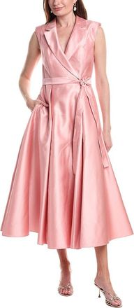 Adrianna Papell Lapel Mikado Midi Dress