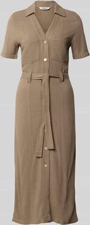 Only Schmales Freizeitkleid aus Viskose-Leinen-Mix Modell SIESTA in Mittelbraun, Gr&ouml;&szlig;e XL