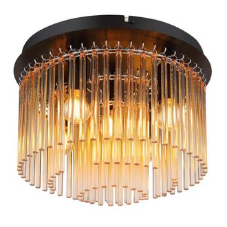 Globo Lighting Plaf&oacute;n - Gorley - Negro - Vidrio - &Oslash; 32cm - E14 - 15698da