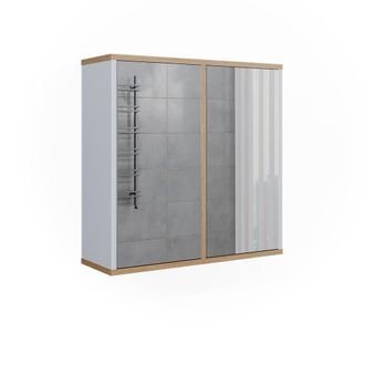 Vicco Armario Con Espejo Para Ba&ntilde;o Didi, Blanco/artesano, 60 X 60 Cm Con Dos Puertas De Espejo