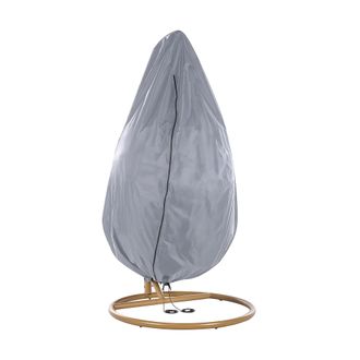 Beliani Cubierta Para Silla Colgante Pvc Negro Poli&eacute;ster 200 X 120 Cm Funda Protectora Para La Lluvia Muebles De Exterior Chuva