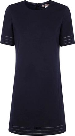 Twinset Blauwe Elegante Mini Jurk - Dames - Korte kleedjes - Blauw - 2XL - Polyester - Kleedjes
