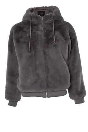 Maje imitation fur bomber in grey