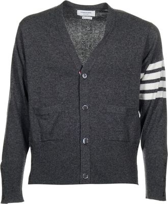 Thom Browne Pinaforemetal Cardigan - Heren - Vesten - Grijs - L - Truien & Vesten