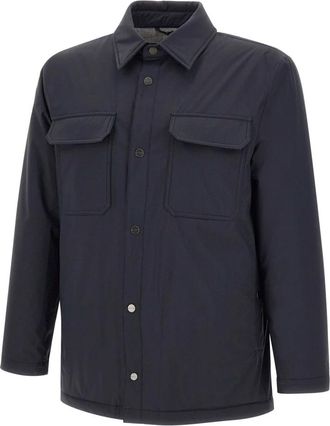 Kiton Technical Silk Jacket - Heren - Zomerjassen - Blauw - M - Leer - Jassen