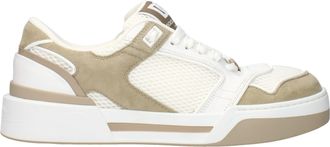 Dolce & Gabbana White Fabric Low Top Mens Sneakers