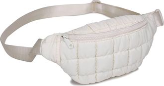Sol and Selene Womens Resurgence Quilted Puffer Nylon Belt Bag In Ivory