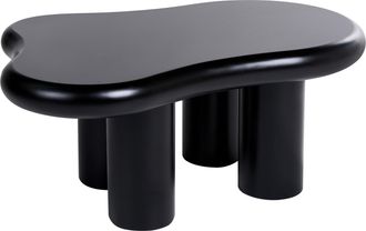 Beliani Mesa De Centro Moderna Minimalista Mueble Sala De Estar Patas De Pvc Tablero Irregular De Mdf 100 X 70 Cm Negro Ondle