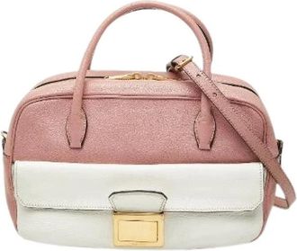 Miu Miu Pre-owned Handbags, female, Pink, Size: ONE SIZE Pre-owned Madras Leather 2way Bag