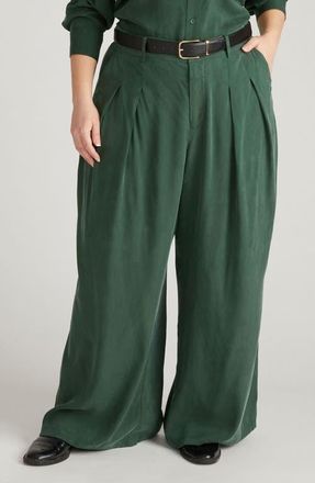 Universal Standard Cooling Cupro Wide Leg Pants in Forest Green at Nordstrom, Size 2Xl