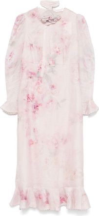 Zimmermann Abito midi Crush Flower - Rosa