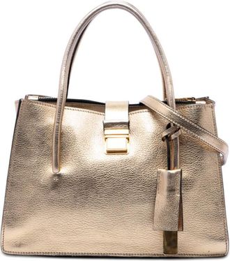 Miu Miu Pre-owned Miu Miu Metallic Goatskin Madras Push Lock Tote Ladies WO1QALR3QTE4YJJZ