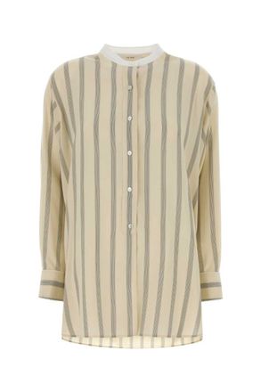 The Row Beige Relaxed Stripes Shirt