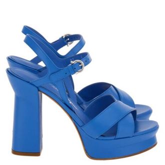 Ferragamo Sonya Nappa Platform Sandals, Size 7 C