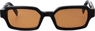 Retro Superfuture Carino Zonnebril - unisex - Zonnebrillen - Zwart - 54 MM - Leer - Accessoires