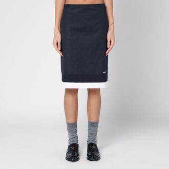 Miu Miu Gonna con doppio strato blu/bianca