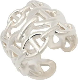 Herm&egrave;s Silver Silver 925 Band Ring (Pre-Owned)