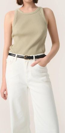 Soaked In Luxury Simone Rib Jersey Slim Fit Tank Top In Spray Green