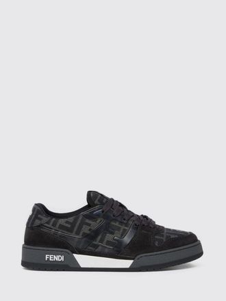Fendi Sneakers Match Fendi in camoscio e canvas con monogram FF jacquard