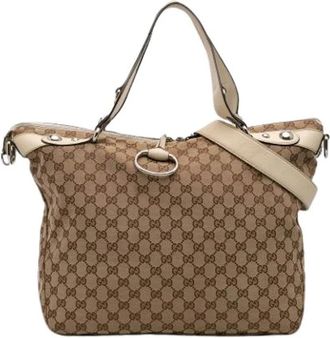 Gucci Pre-owned Handbags, female, Beige, Size: ONE SIZE Pre-owned Canvas gucci-bags
