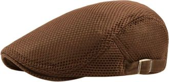 Generic Mens Mesh Flat Cap Breathable Summer Newsboy Beret Hat Beret Ivy Caps Irish Cabbie Gatsby Driving Hunting Hats Adjustable