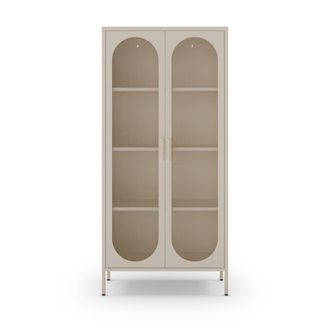 DRAWER Vitrina de 2 puertas de metal H170cm - Beige
