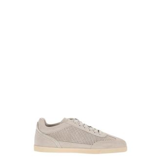 Kiton Schoenen, Heren, Grijs, 42 EU, Leer, Perforated Suede Sneakers