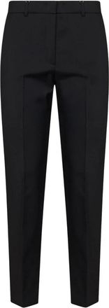 Max Mara Canon Wol Broek - Dames - Straight fit broeken - Zwart - S - Wol - Broeken