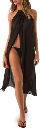 Vix Cloe Halter Cover-Up Dress in Black at Nordstrom, Size X-Large