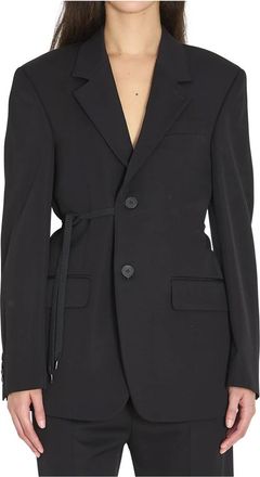 Balenciaga Jassen, Dames, Zwart, XS, Wrap Tailored Jacket
