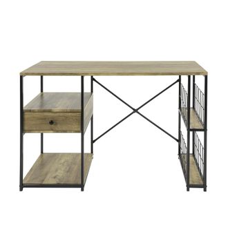 SoBuy Mesa De Ordenador Con 1 Caj&oacute;n Y 4 Estantes Para Oficina Dormitorio Estructura De Acero 118 X 48 X 75 Cm Fwt61-n Sobuy Es