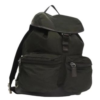 Prada Pre-owned Double front pocket backpack - unisex - Prada Vintage - Vintage Backpacks - Green - ONE SIZE - Pre-owned