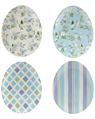 Certified International Set of 4 Easter Morning Oval Egg Plates