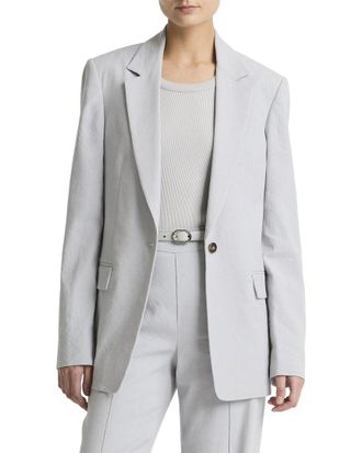 Vince Linen-Blend Single Breasted Blazer