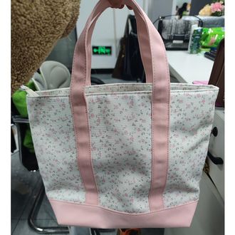 Generic Knot Floral Oxford Cloth Handbag Shoulder Bag (Pink)