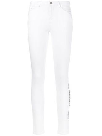 Karl Lagerfeld Jeans skinny con stampa - Bianco