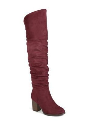 Journee Collection JOURNEE Kaison Ruched Tall Boot - Extra Wide Calf in Wine at Nordstrom Rack, Size 8.5 Ext Calf