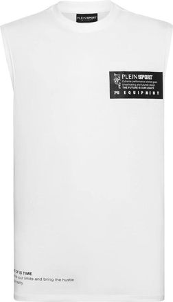 Plein Sport Tops, Heren, Wit, 5Xl, Katoen, Mouwloos T-shirt