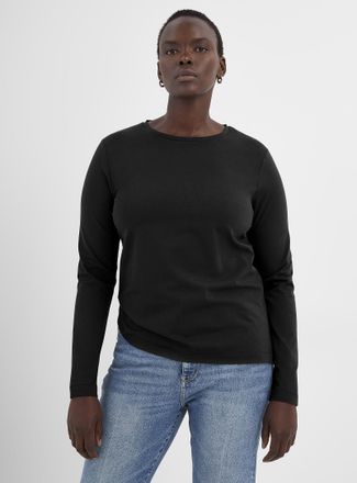 Contemporaine Womens Long-sleeve Supima cotton T-shirt