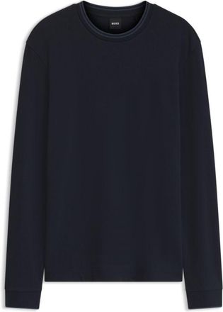 BOSS Long-sleeve T-shirt in waffle-textured stretch cotton