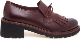 Calpierre Calpierre, Schoenen, Dames, Rood, 36 EU, Leer, Mocassin met franjes