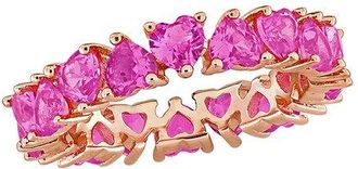 Rina Limor Rose Gold Over Silver 4.00 Ct. Tw. Lab-Grown Created Pink Sapphire Eternity Ring