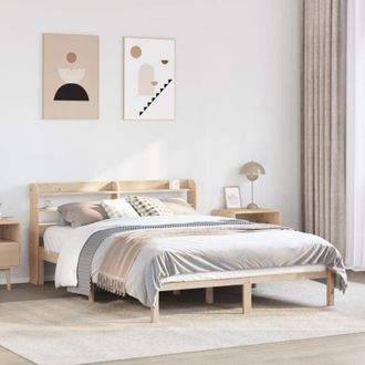 vidaXL Estructura De Cama Sin Colch&oacute;n Madera De Pino Blanco 150x200 Cm Vidaxl
