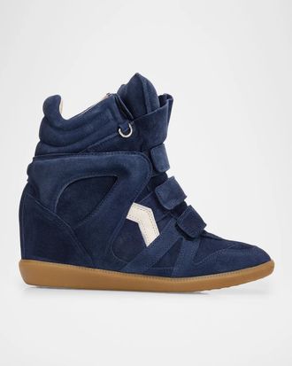 Isabel Marant Bekett Ring 50MM Suede Wedge Sneakers