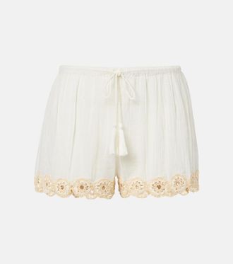 Ulla Johnson Liya crochet-trimmed cotton shorts