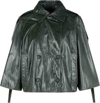 Max Mara Tenace Grey Leather Jacket