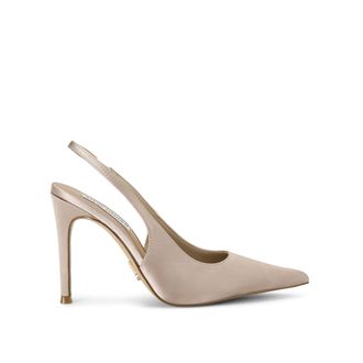 Steve Madden Womens Reyes Tus Heels - Taupe Fabric - Size UK 6
