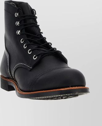 Red Wing Shoes ankle boots with contrast stitching and rubber sole