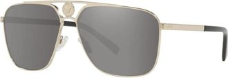 Versace Acetaat Zonnebril - Heren - Zonnebrillen - Grijs - 61 MM - Accessoires